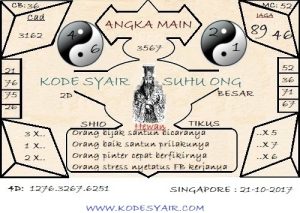 KODE SYAIR TOGEL SINGAPORE , KODE SYAIR TOGEL SINGAPORE 21 OKTOBER 2017